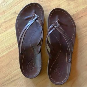 OluKai U’I Dark Java Double Strap Sandal size 38